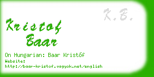 kristof baar business card